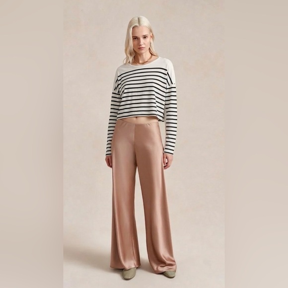 La Ligne Tops - La Ligne Black and Cream Striped Long Sleeve Tee